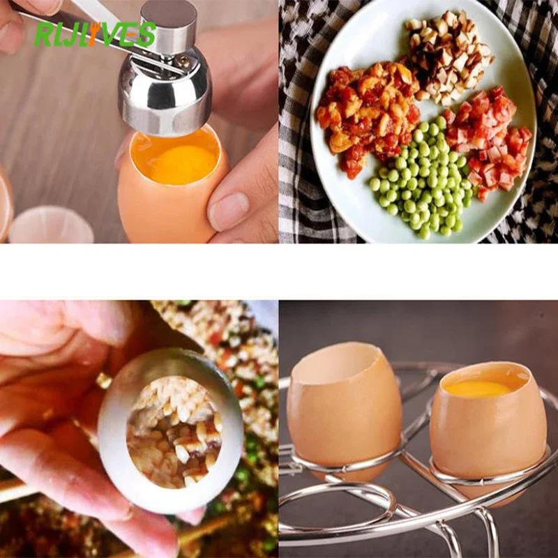Egg Shell Scissors Stainless Steel Egg Topper Cutter Shell Opener Boiled Raw Open Creative Kitchen Tools