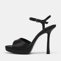 Sexy Platform High Heels Women Silk Peep Toe Ankle Strap Sandals for Women Balck Mature Fashion Designer Party Dress Shoes - Image 5