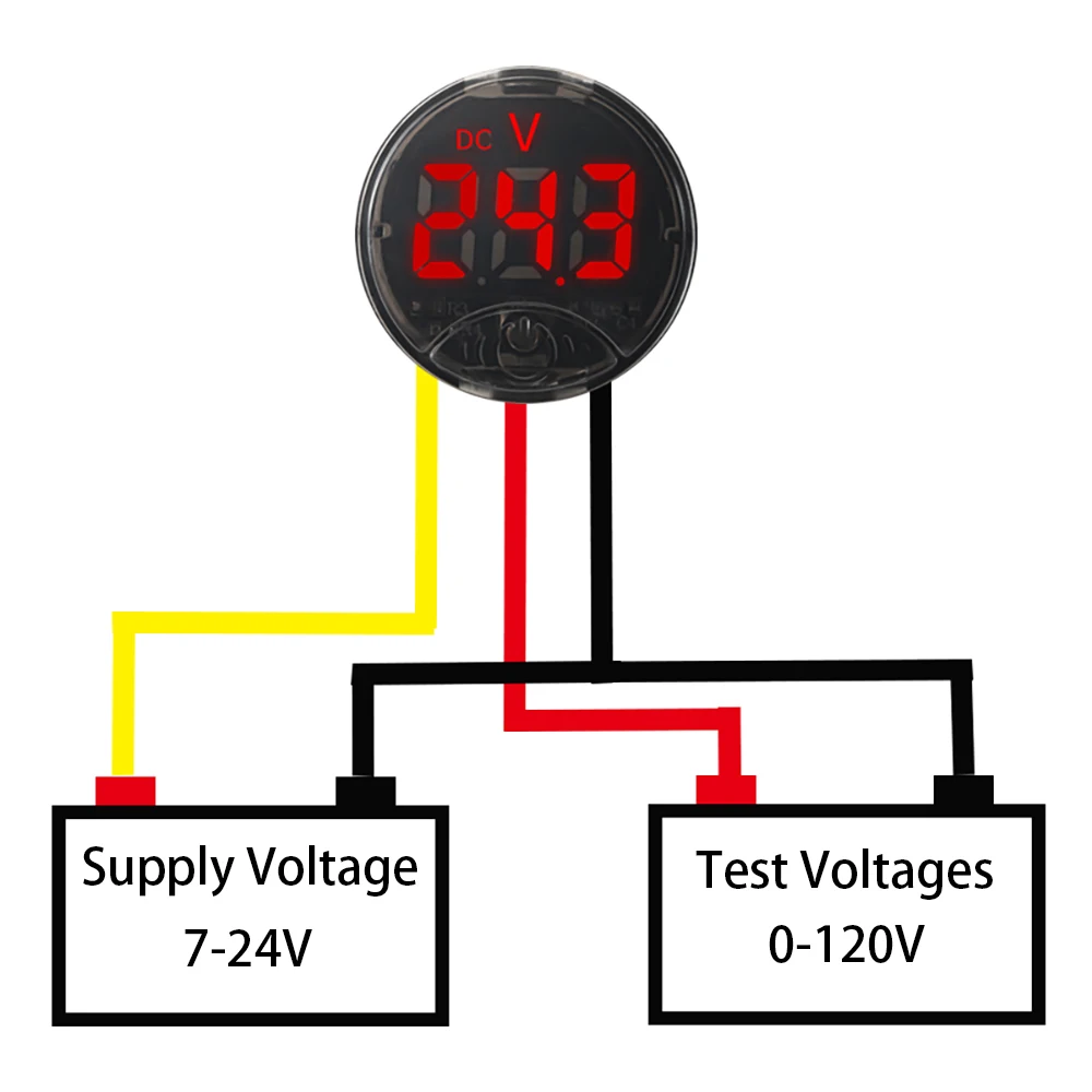 Mini voltmetro DC5-120V Display digale a LED Misuratore di tensione a 2 fili da 0,56 '' Tester per monor di tensione per auto moto  1420