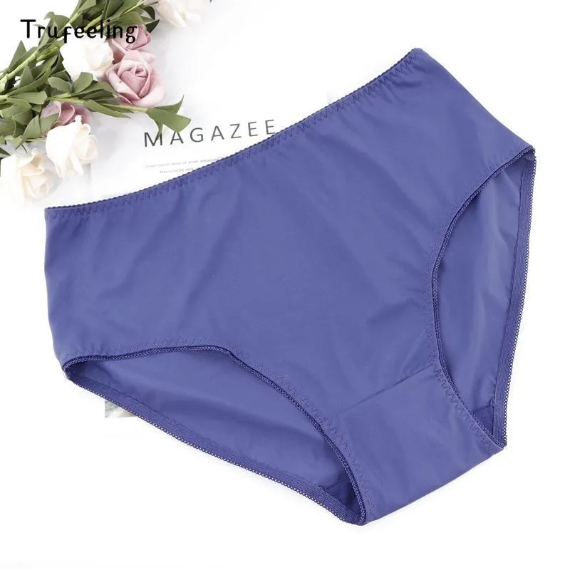 Trufeeling 3Pcs/lot Women's Sexy Panties Floral Briefs Lace Lingerie Plus  Size Underwear Silk Satin Shorts L XL 2XL 3XL 4XL 5XL