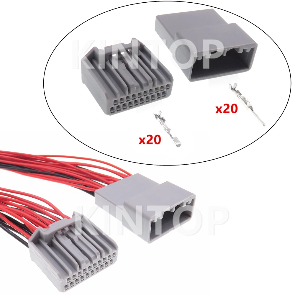 1 Set 20 Pins Automobile Starter Wiring Harness Socket MX34020SF1 MX34020PF1 Car Small Power CD Player Connector For Honda