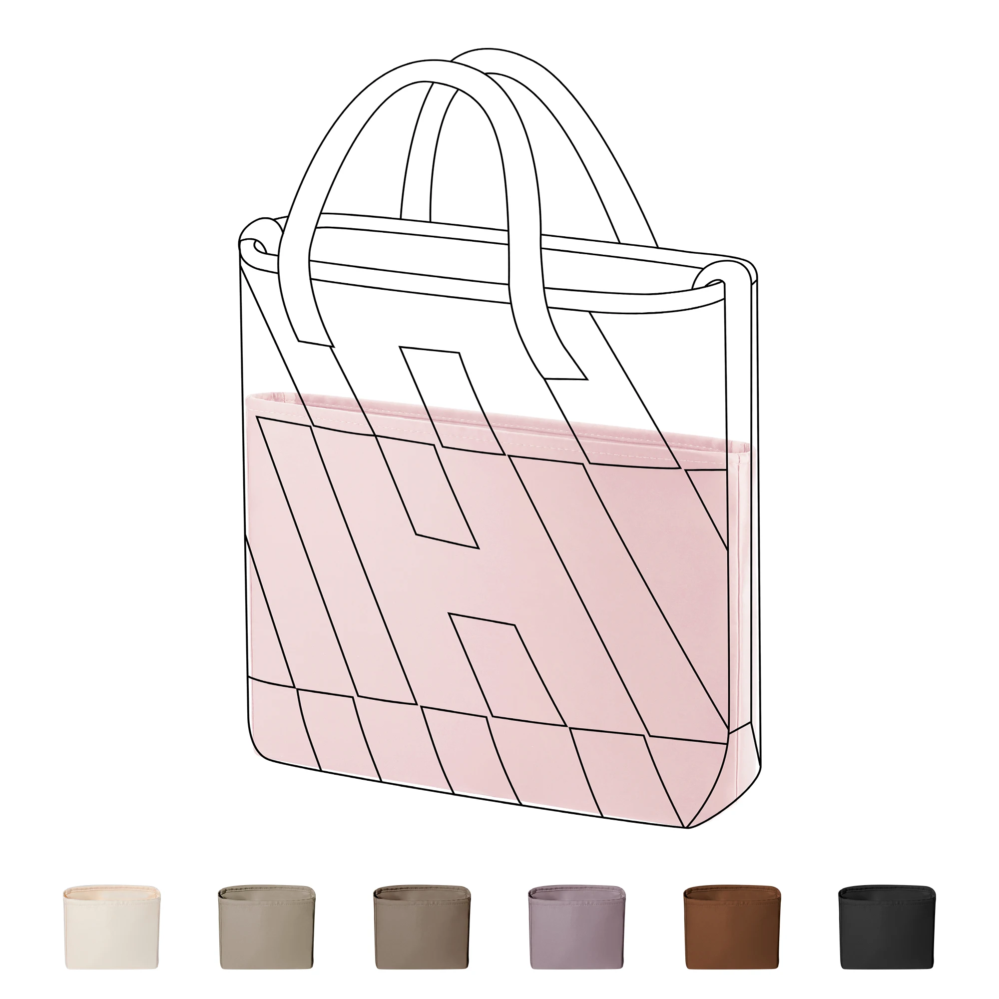 

DGAZ Purse Organizer Satin thick For Hermes Cabas 27/40 Bags,Silk ,Luxury Handbag Tote in Bag Shapers , Women
