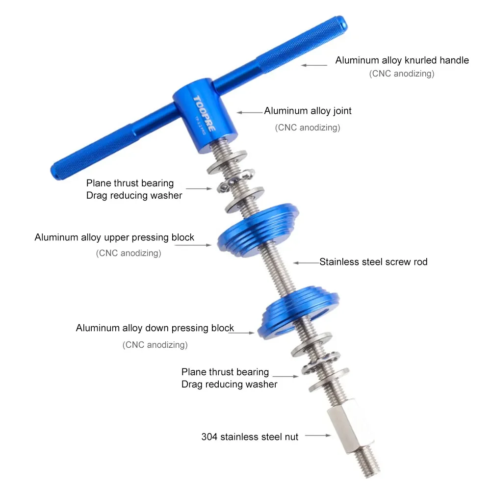 TOOPRE Bicycle Headset Press Fit Installation Removal Tool Bike Bottom Bracket BB Cup Press-in Crown Race Installer 