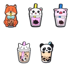 Boba Tea Bottle Shoe Charms for Crocs - Stylish Shoe Accessories and Decorations (As photo show)