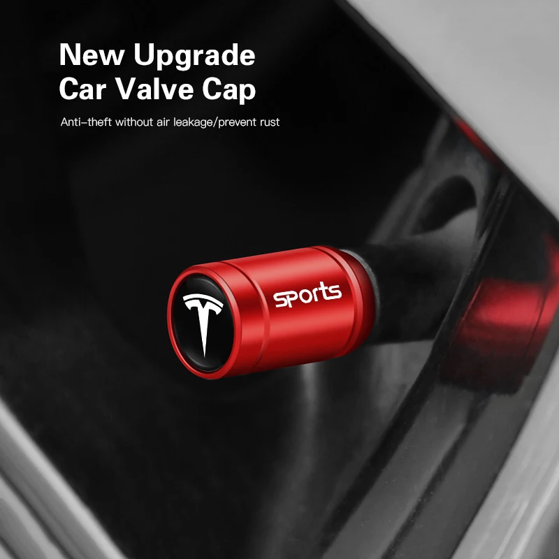 Tesla SpaceX aluminium ventieldopjes set van 4