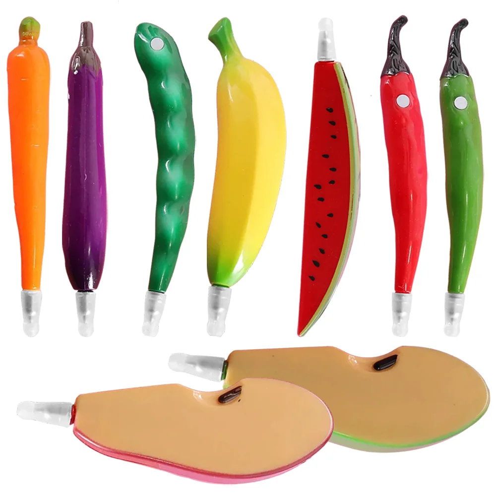 

Cute Cartoon Mini Decor Kawaii Flamingo Fruit Design Pens Lifelike Vegetable-Shaped Pens For School