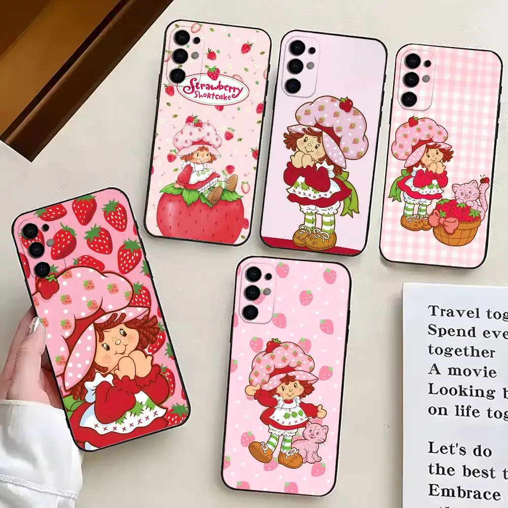 Strawberry Shortcake Anime Black Silicone Phone Case