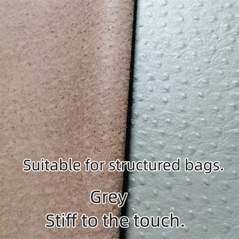 1mm 그레이 & 화이트 타조 무늬 소가죽. 수제 DIY 가방용 최고급 천연 가죽. 전체 시트 이용 가능합니다.