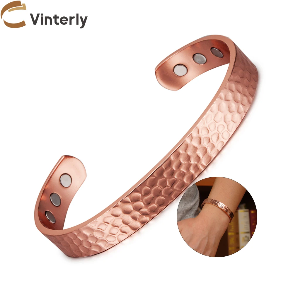Meatlhy Magnetic Copper Bracelets & Bangles Adjustable Cuff Bracelets Charms Health Energy Bracelet for Men Women Arthritis_voghion.com
