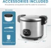 NEW 60-Cup (Cooked) (30-Cup UNCOOKED) Commercial Rice Cooker, Stainless Steel Exterior (ARC-1130S), Silver 4