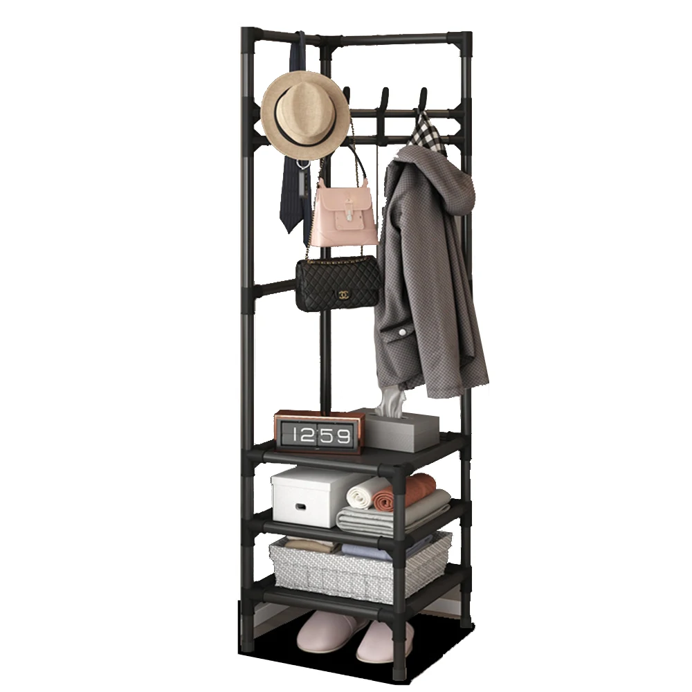 Corner Coat and Hat Rack Multi-Layer Assembly Clothes Rack Hanging Clothes Bedroom Corner Hanging Floor Shelf