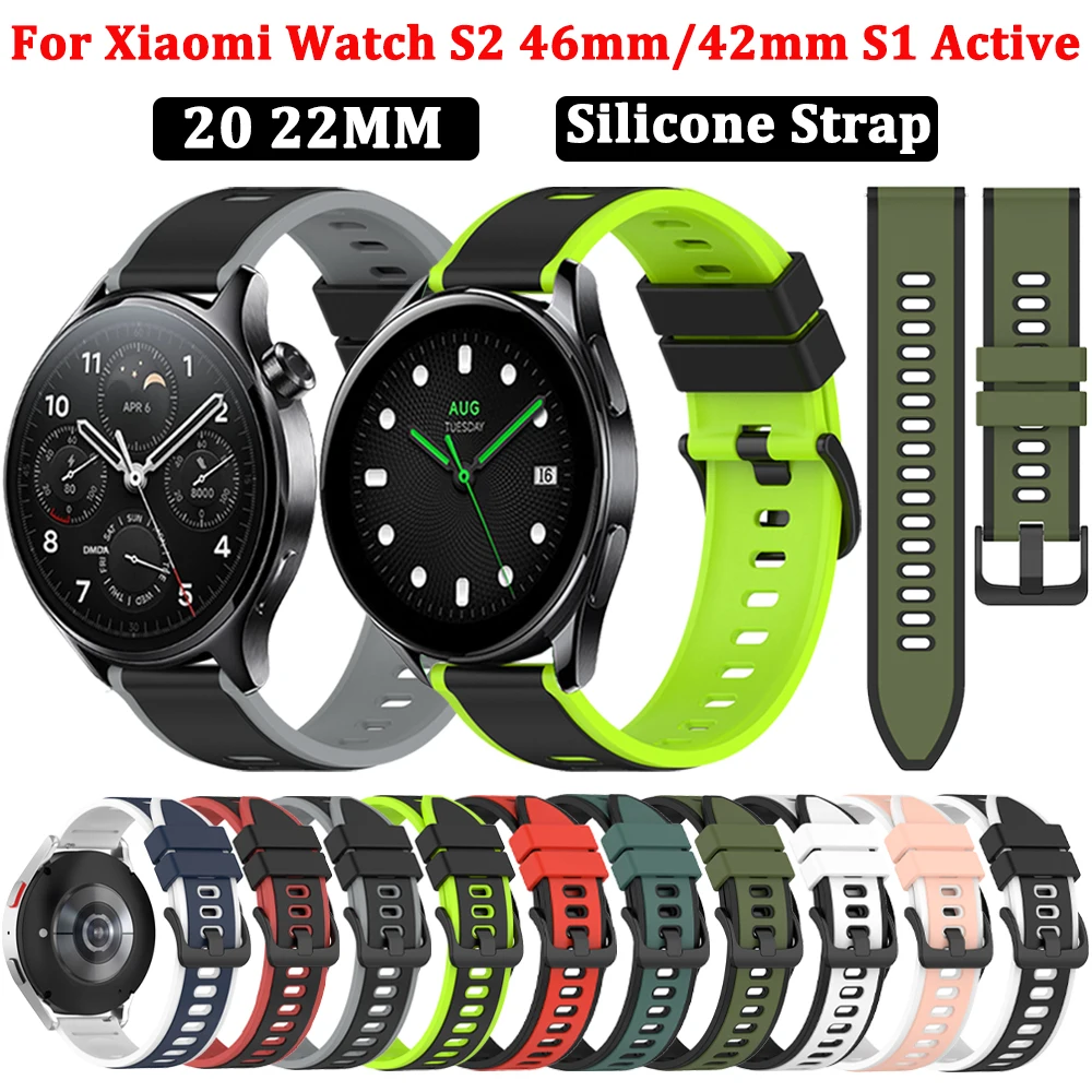 

20 22mm Silicone Watch Strap For Xiaomi S2 S1 Active 46mm 42mm Wristband For Huami Amazfit GTR 4 3 Smartwatch Bracelet Watchband