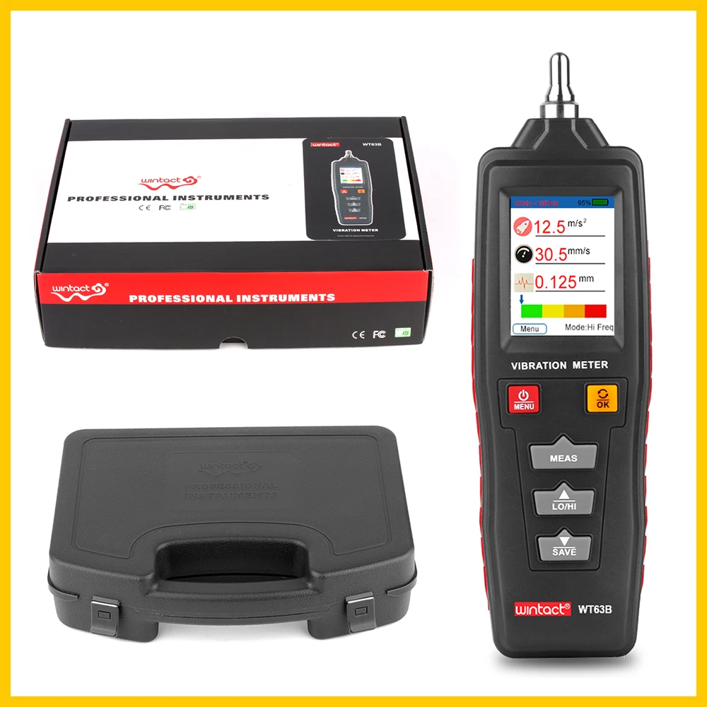 Wintact Industrial Digital Vibration Meter Vibration Analyzer Precision Vibration Measurement Device Handheld 6