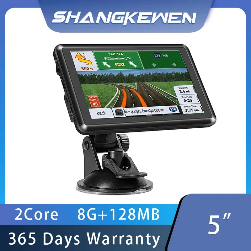 5 Inches Touch Screen GPS Navigation 2022 Map for Car 8G RAM 128MB FM
