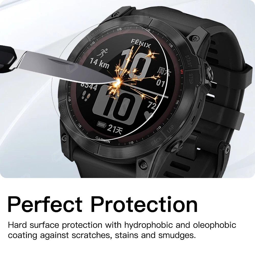 Brotect Vetro Temperato Per Garmin Fenix 6X Pro Solar – 3 Pezzi, Protezione Schermo 9H Anti-Graffio, Trasparente E Ultrasottile - 5