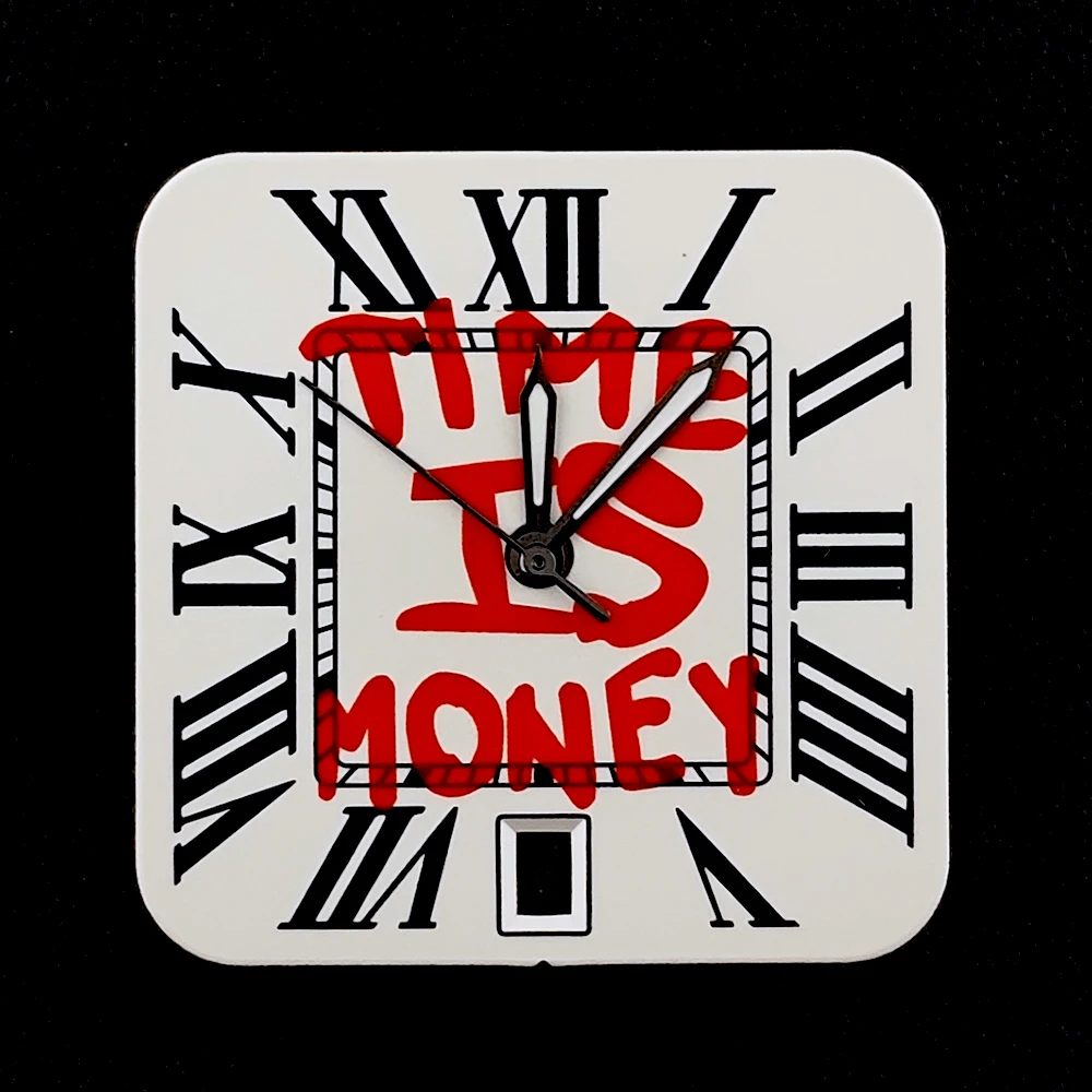 Square Dial 'Time is Money' Customized Watch Face for Premium Watch Accessories
