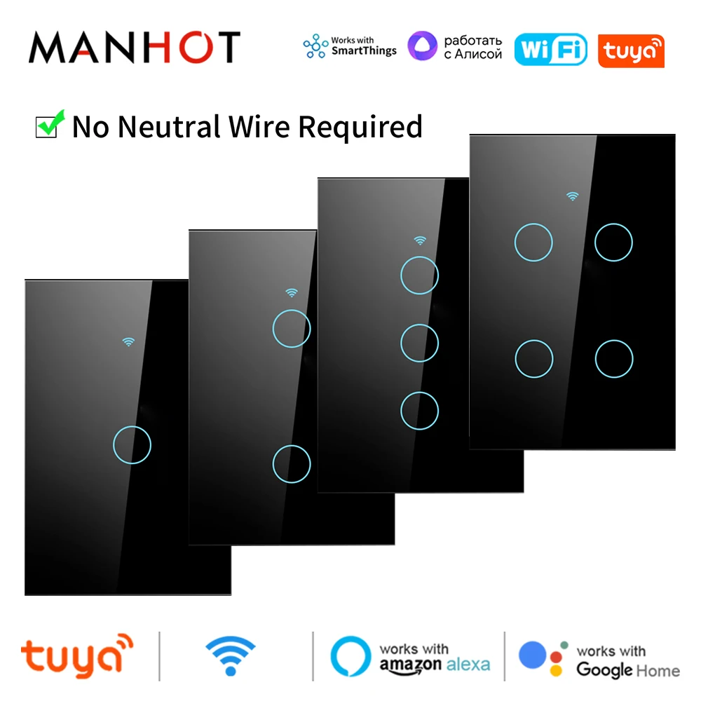 TuyaSmartLifeWifiTouchLightSwitchWirelessRemoteLEDLight