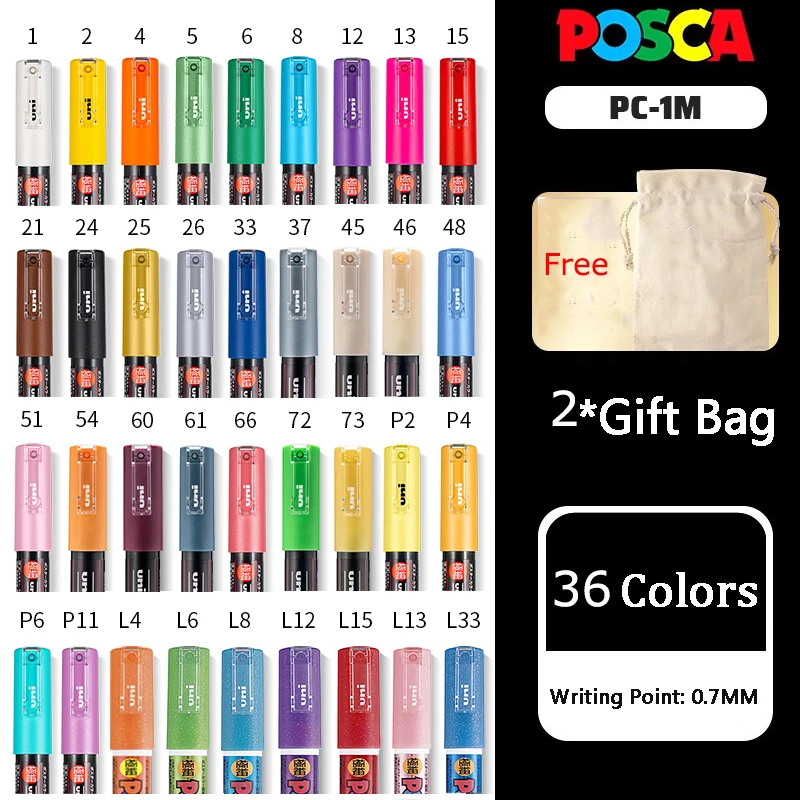 Japan Posca Marker Pen Set Non-Toxic Utilies Escolares Used On Multiple  Materials Paper Cloth Glass Canvas Ceramic Plastic Safe - AliExpress