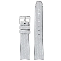 Diving Curved End Silicone Rubber Watch Strap, 20mm - 20mm (Light grey)