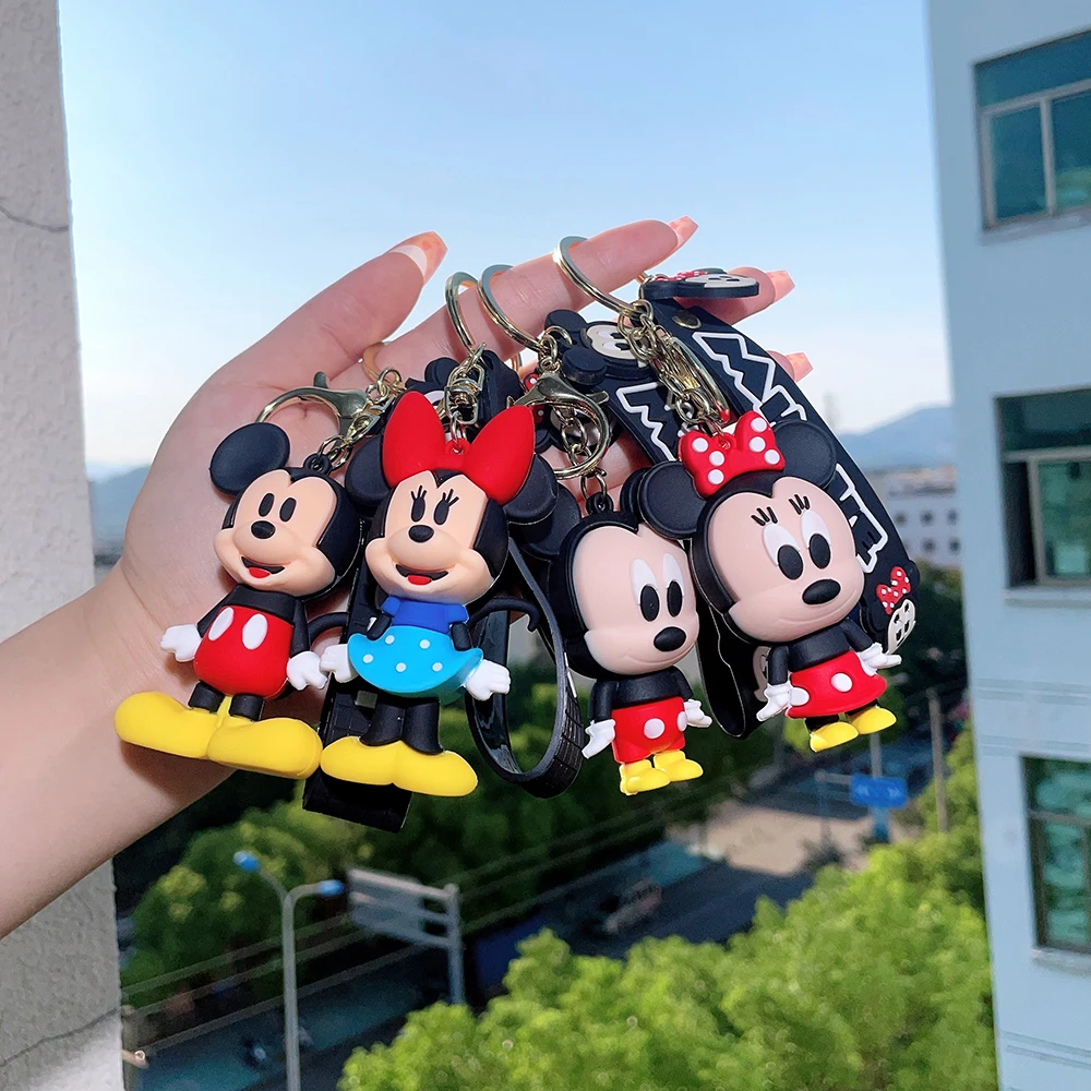 Cartoon Mickey Minnie Mouse Portachiavi Cute Winnie Pooh Tigger Ciondolo Portachiavi Disney Gel Di Silice Portachiavi Borsa Gioielli Appesi