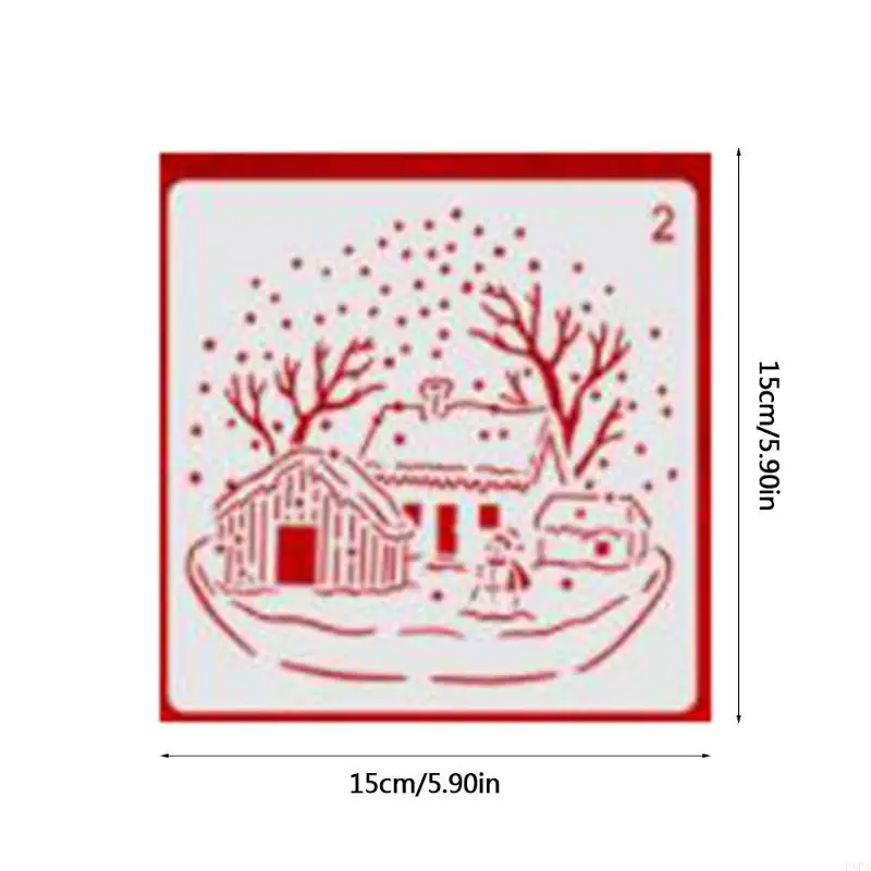 pxpa 16pcs 크리스마스 페인팅 스텐실 템플릿 방지 재사용 가능한 그림 스텐실