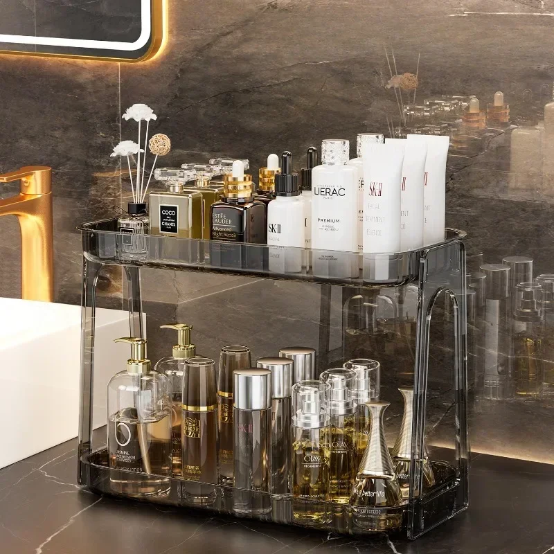 

Двойная акриловая косметика для ванной комнаты, аксессуары для ванной комнаты, Домашний Органайзер и хранилище, органайзер для ванной, полки