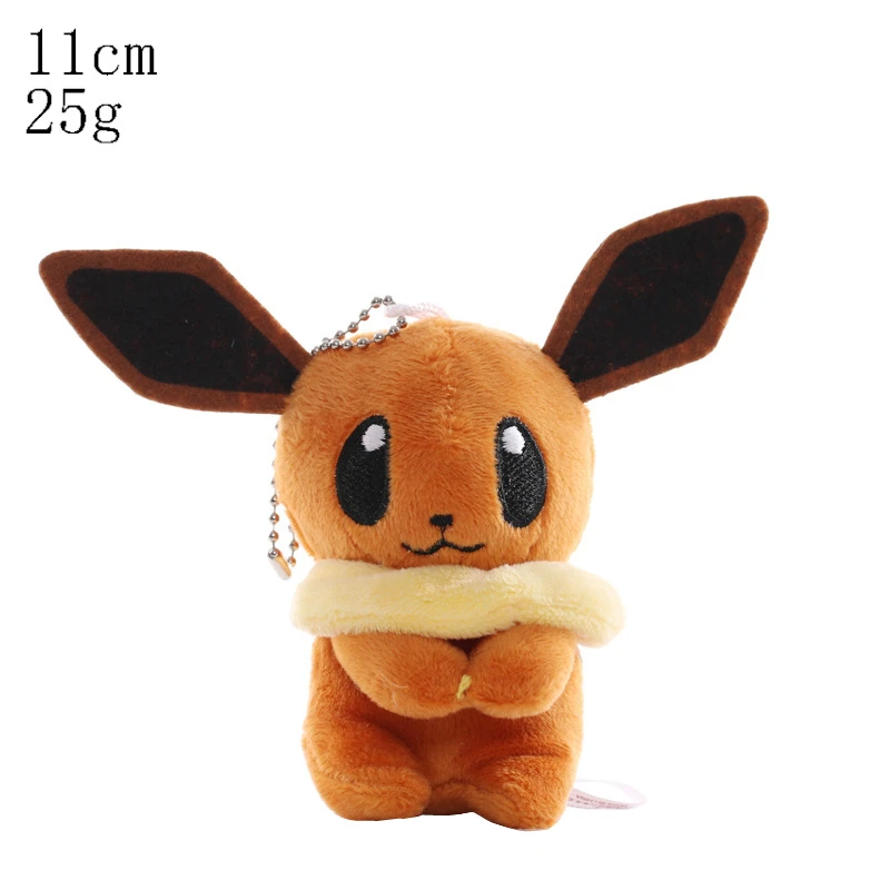 11cm Pokemon Plush Keychain Toys Eevee Sylveon Vaporeon Leafeon Kawaii Cartoon Anime Stuffed Pendant Dolls Kids Gift