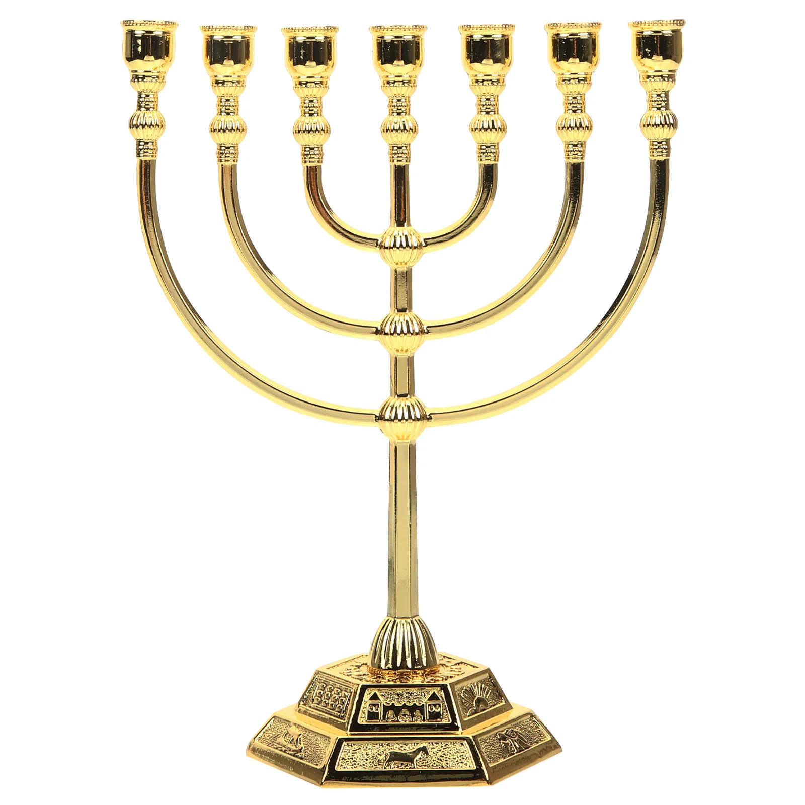 

Classic Jewish Menorah Branch Candle Holder Israel Jerusalem Temple Candlestick Candelabrum Retro Candle Stand Home Decoration