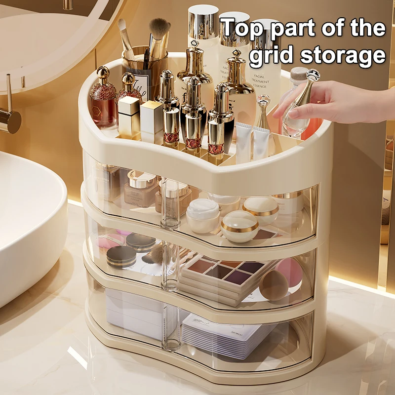 UFORU Cosmetic storage box desktop advanced sense dustproof household large capacity countertop lipstick finishing shelf 5