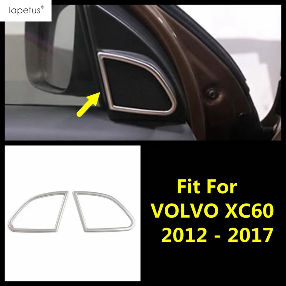 

Car Front Pillar A Audio Speaker Sound Frame Decoration Cover Trim For VOLVO XC60 2012 - 2017 Silver Stainless Steel Accessories