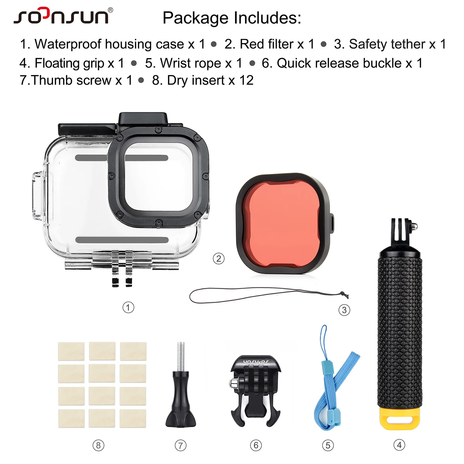 Enhanced Waterproof Housing Case with Dual Cold Shoe Slots - Protective Underwater Diving Case
