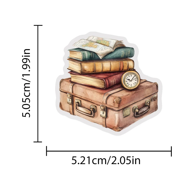 50PCS 레트로 여행 계획 PET 스티커 미적 예술 DIY 저널 노트 핸드 계정 방수 투명 보호 스티커 어린이 장난감