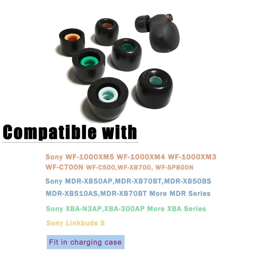 Memory Foam Ear Tips For Sony WF-1000XM4 WF-1000XM3 Eartips