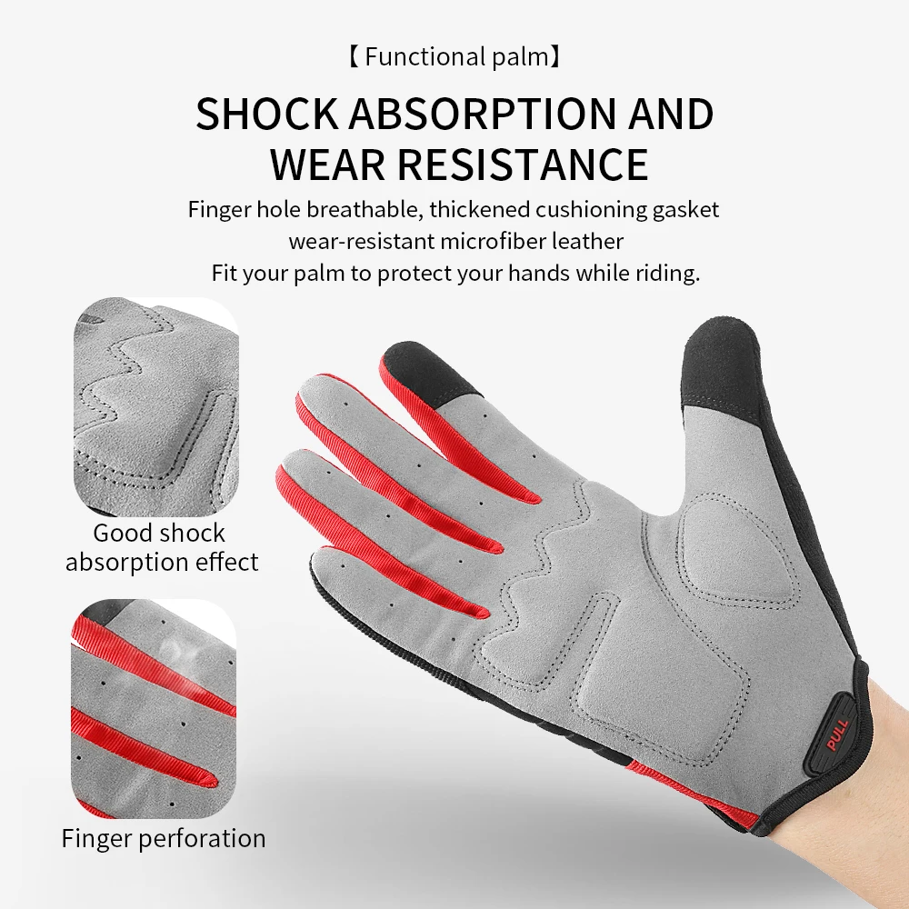 New MTB Motorbike Gloves Men Thicken Absorption Shock Pads Breathable Nonslip Gloves for Work Mountaineering Hiking Cycling
