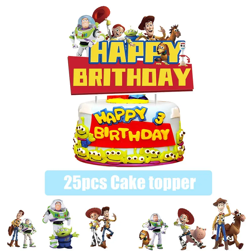 Toy Story Birthday Party Decoration Tableware Paper Cups Plates Buzz Lightyear Tablecloth Backdrop Balloons Kids Party Supplies