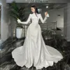 Simple Mermaid Wedding Dresses Muslim Woman's Long Sleeve Formal High Neck Bride Gowns Customized Vestidos فساتين حفلات الزفاف 1