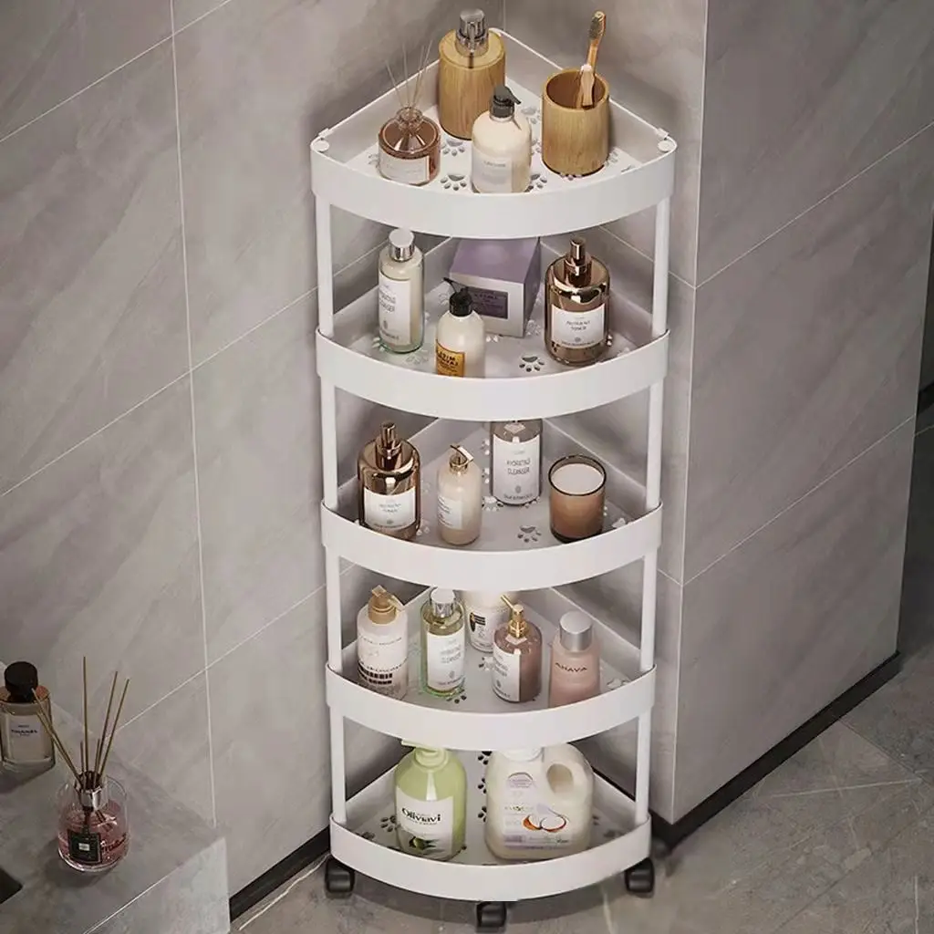 Toilet storage rack corner rack floor standing toilet bathroom triangle corner storage rack crevice multi-layer kitchen 4