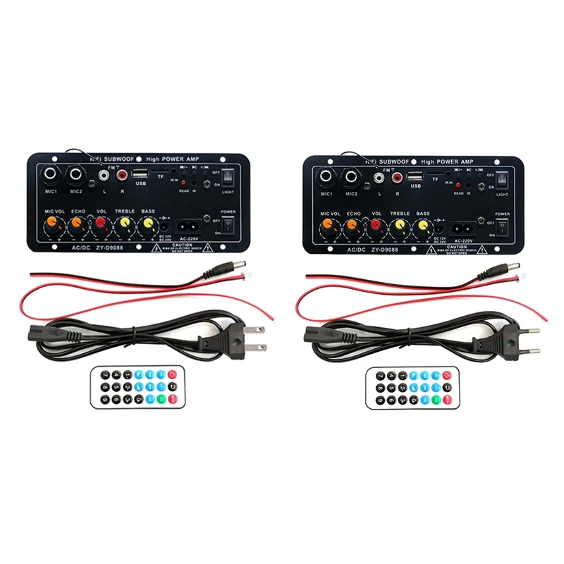 Bluetooth Audio Amplifier Board 120W Subwoofer Dual Microphone AMP Module For 4 Ohms 8-12 Inch Speaker (US Plug) Easy To Use