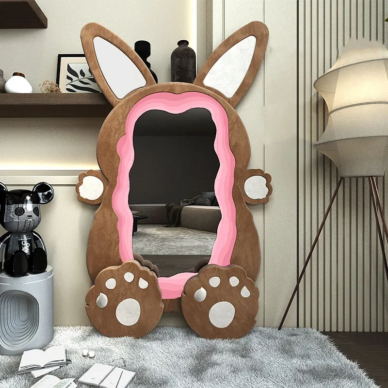 

Led Full Length Mirror Luxury Blocks Big Nordic Irregular Dressing Mirror Creative Cool Kawaii Espejo Home Decoration