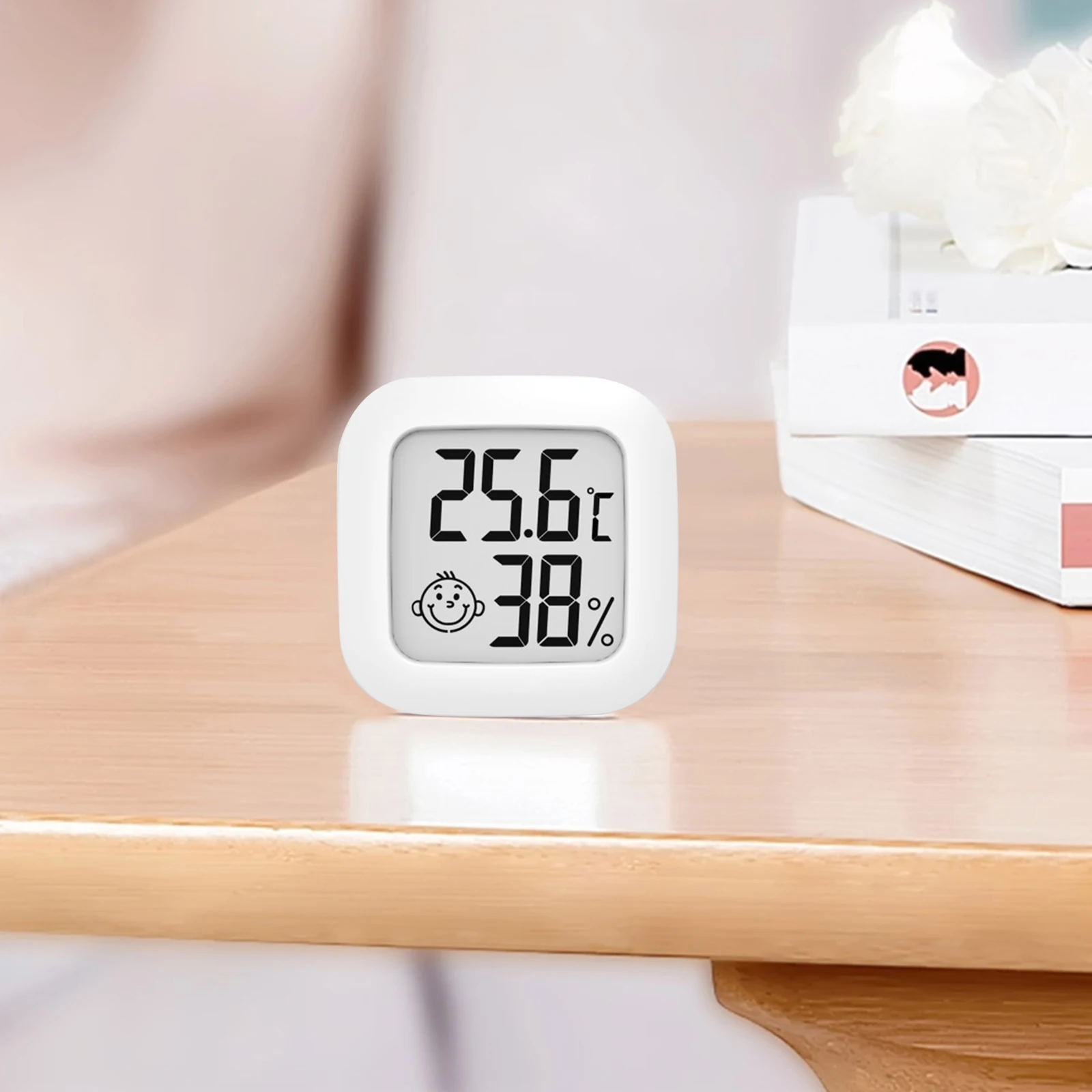 미니 기상 관측소 온도계 습도계, 2032 단추 배터리 온도 테스터 게이지 내장