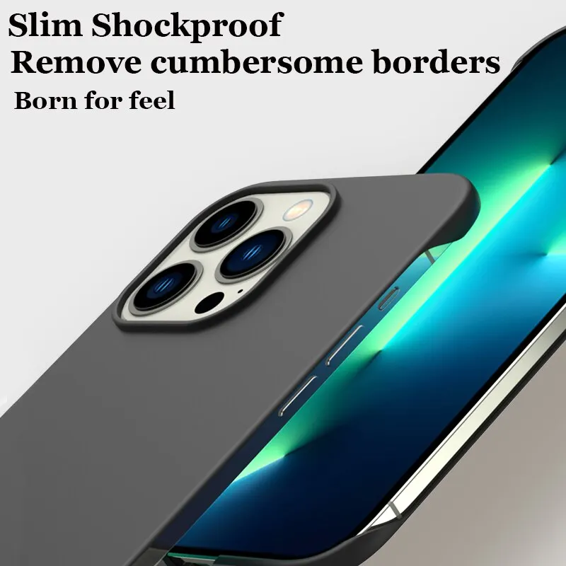 Ultra Thin Frameless Hard PC Case iPhone 15 14 13 12 Mini 11 Pro Max X XR XS SE 7 8 Plus Shockproof Cover iphone case phone case phone protector cover