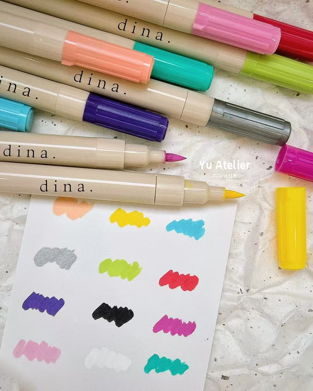 New Product Dina Candy Nail Art Painting Pen 12Colors Ins Wind Hand-painted Korean Cute Wind For Nail Shop Diy Art Tool Manicure