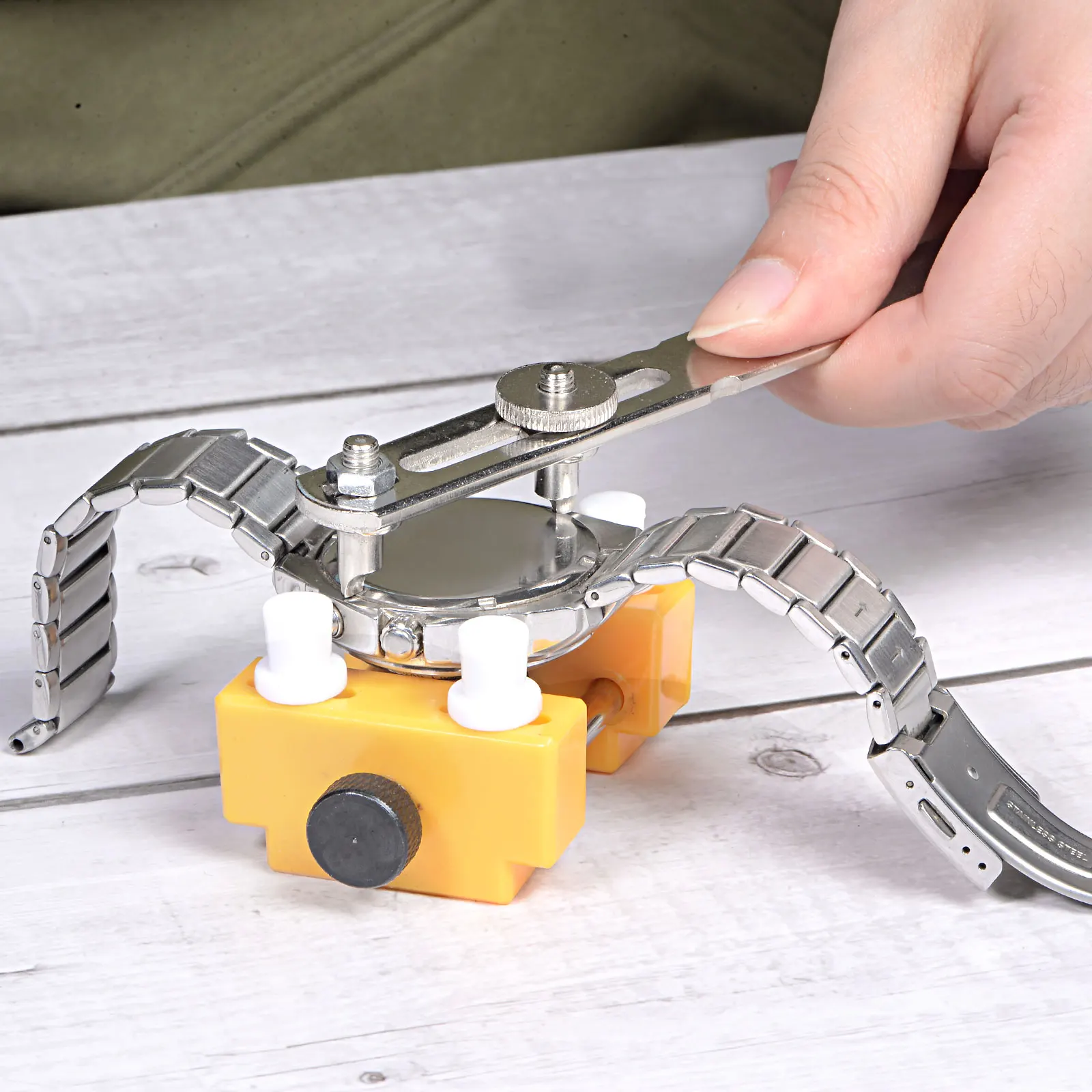 Uxcell 52mm Watch Back Cover Case Wrench Opener Flat Claw and 33mm Remover Watch Holder