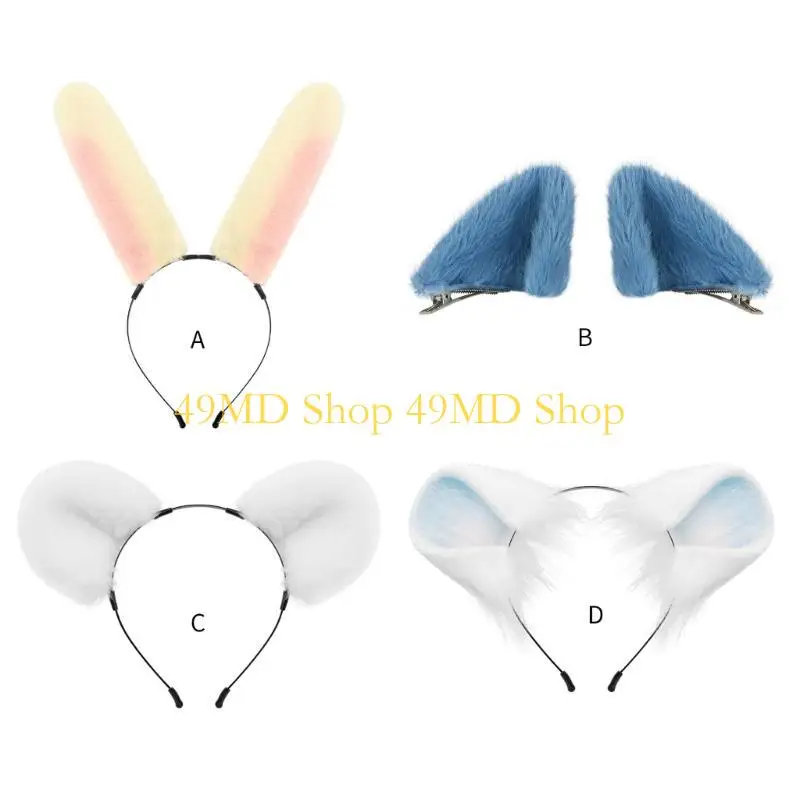 49MD Cosplay Anime Make -up Kopfband Stirnband Adorkable Kaninchenohren für Festival – Detail 7