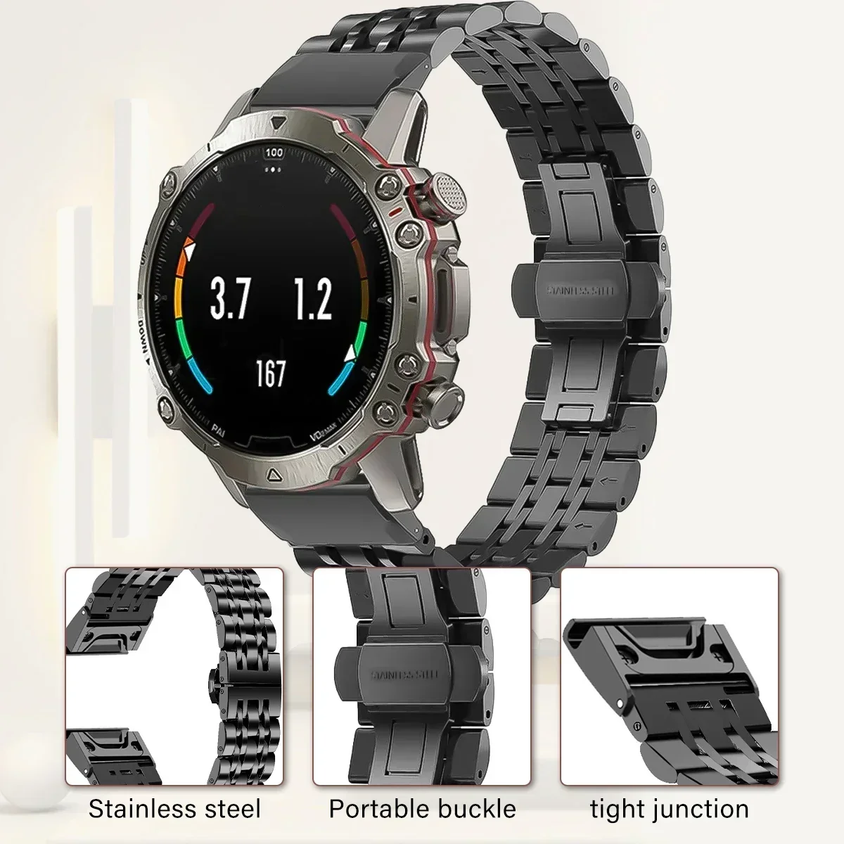 Premium Stainless Steel QuickFit Watch Band – 22mm & 26mm Adjustable Bracelet