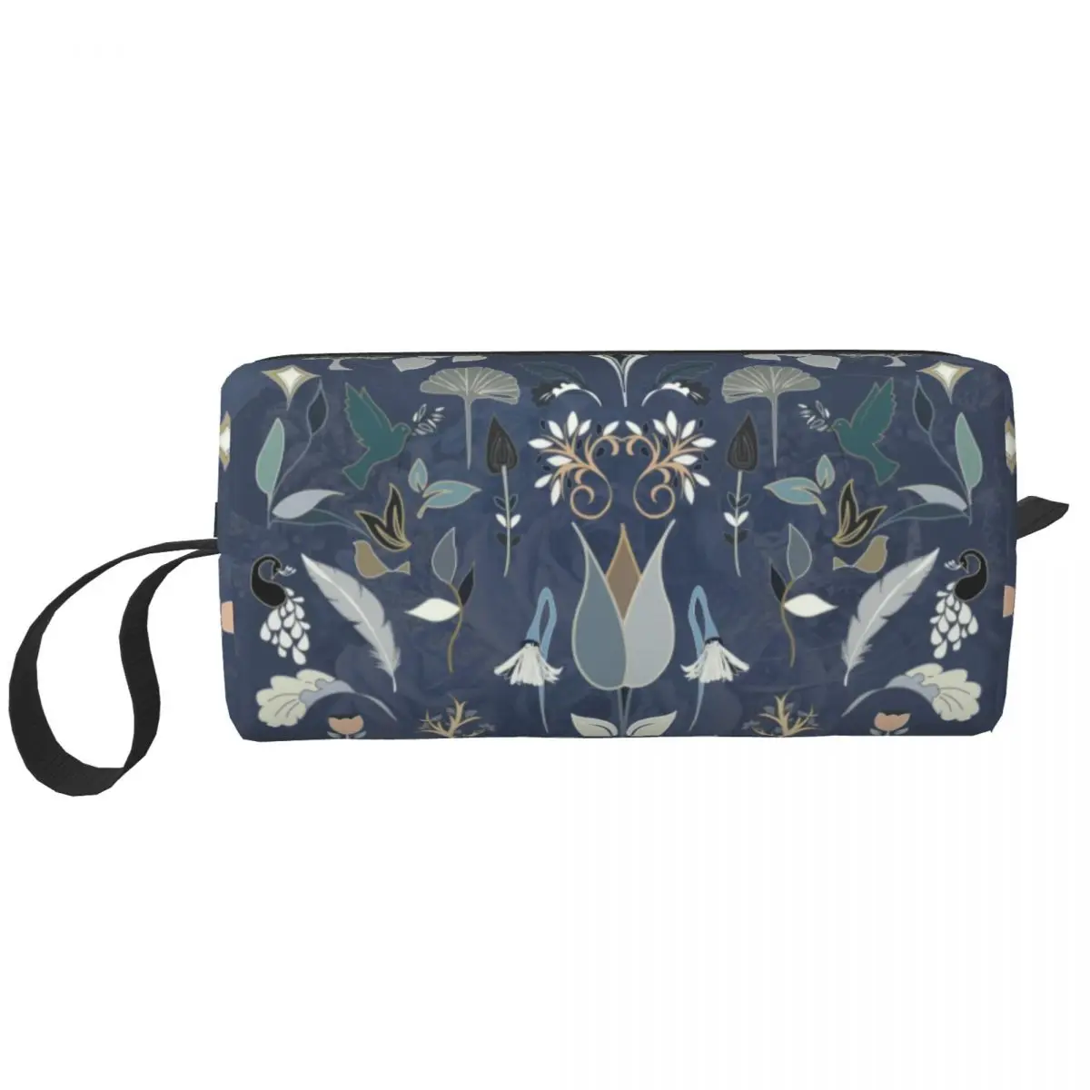 

William Morris Inspired Art Victorian Embroidery Style Cosmetic Bag Makeup Toiletry Organizer Lady Beauty Storage Dopp Kit