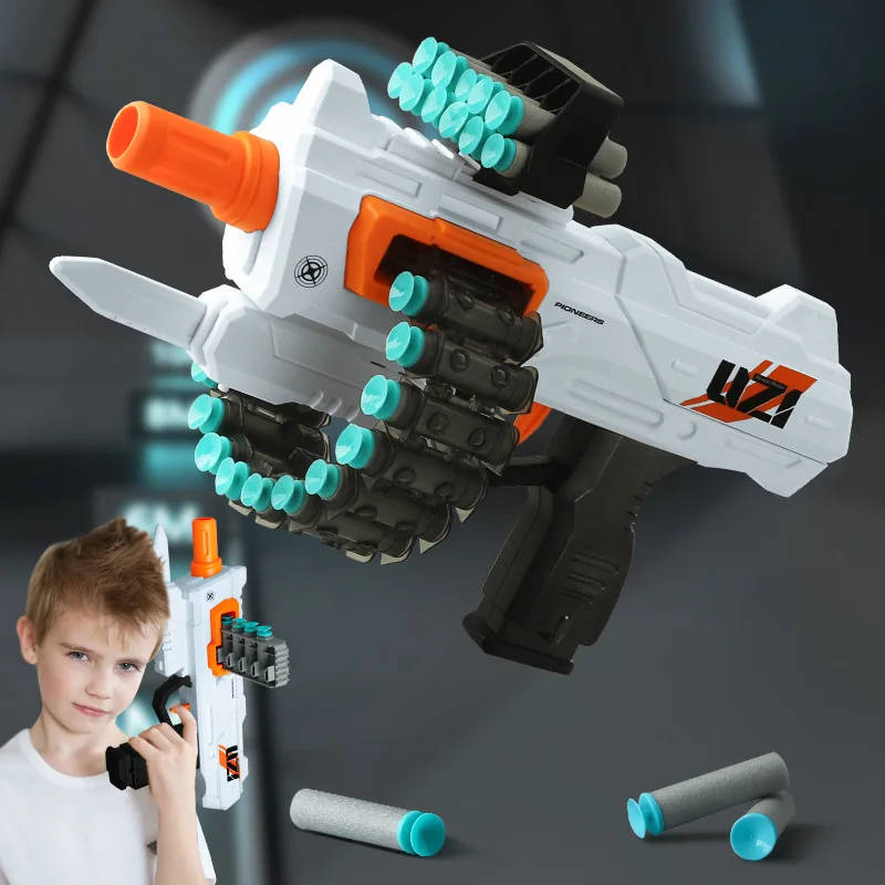 Belt-fed continuous-fire soft bullet gun boy gift wind and flame XH919 institutional gift toy 4