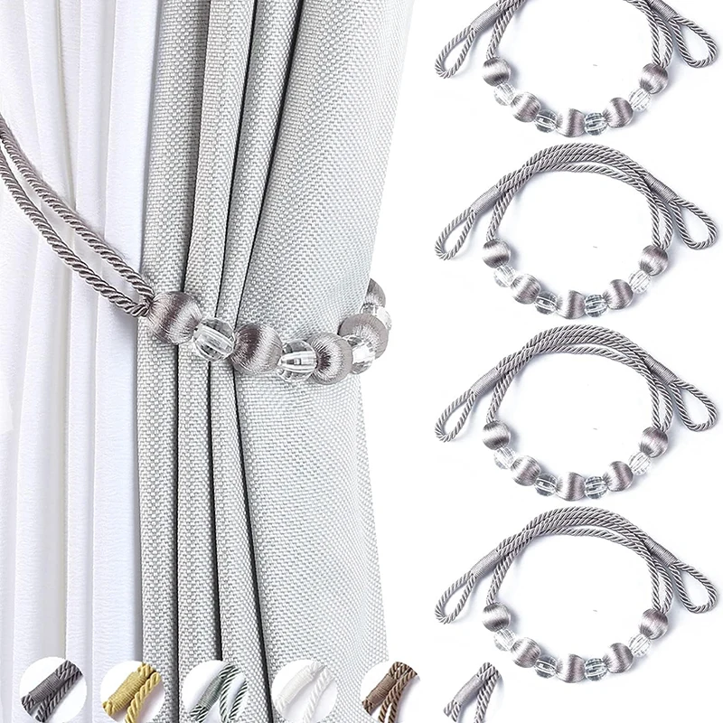 

2Pcs Curtain Tiebacks Tie Ropes Curtain Straps Decorative Accessories With Crystal Bead Curtains Home Decor