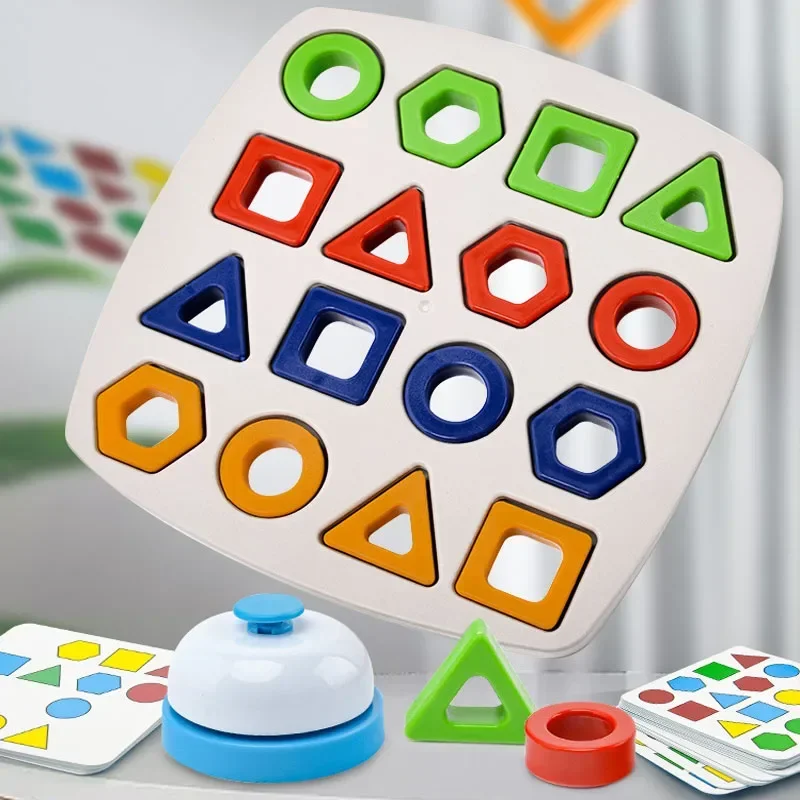 Children Matching Puzzle Toys Colors Geometric Shape Jigsaw Board Games Early Educational Interaction Toys for Kids Battle Games 5