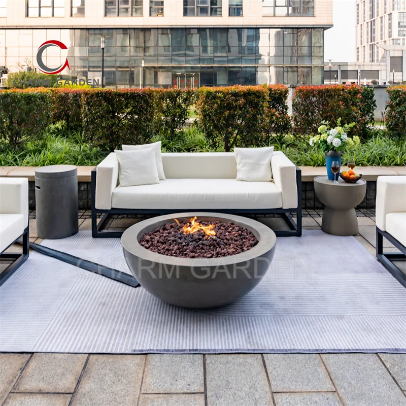 Garden Fireplace Outdoor GFC/GFRC Smokeless Round Gas Fire Pit Table and Firepit